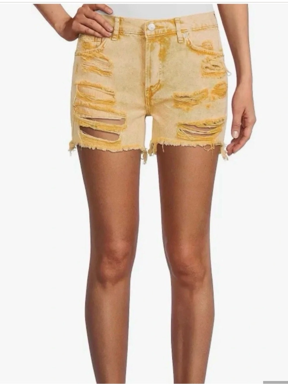 New With Tags Free People Distressed Yellow Denim Women’s Shorts